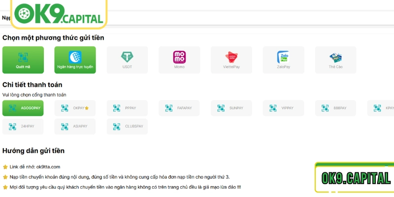 Đa dạng hình thức nạp tiền nhanh, tiện lợi và an toàn tuyệt đối